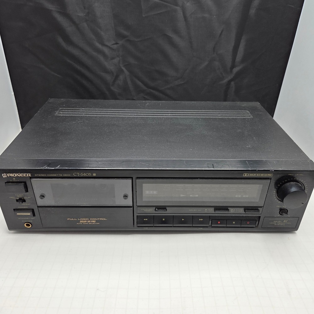 Pioneer Stereo Cassette Deck CT-S405 Dolby HX Pro Black Vintage Tape Player